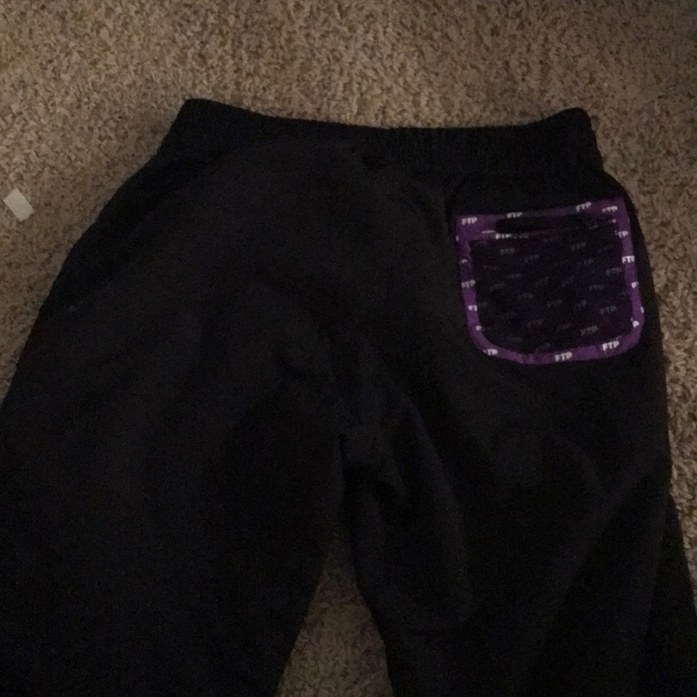 FTP purple mesh pocket puffer pants